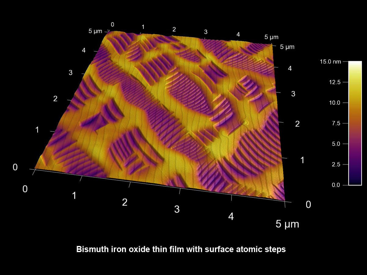 commercial atomic force microscopy services, AFM, materials analysis, scanning probe micrpscopy, bismuth iron oxide